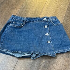 Love Tree Asymmetrical Button Denim Skort